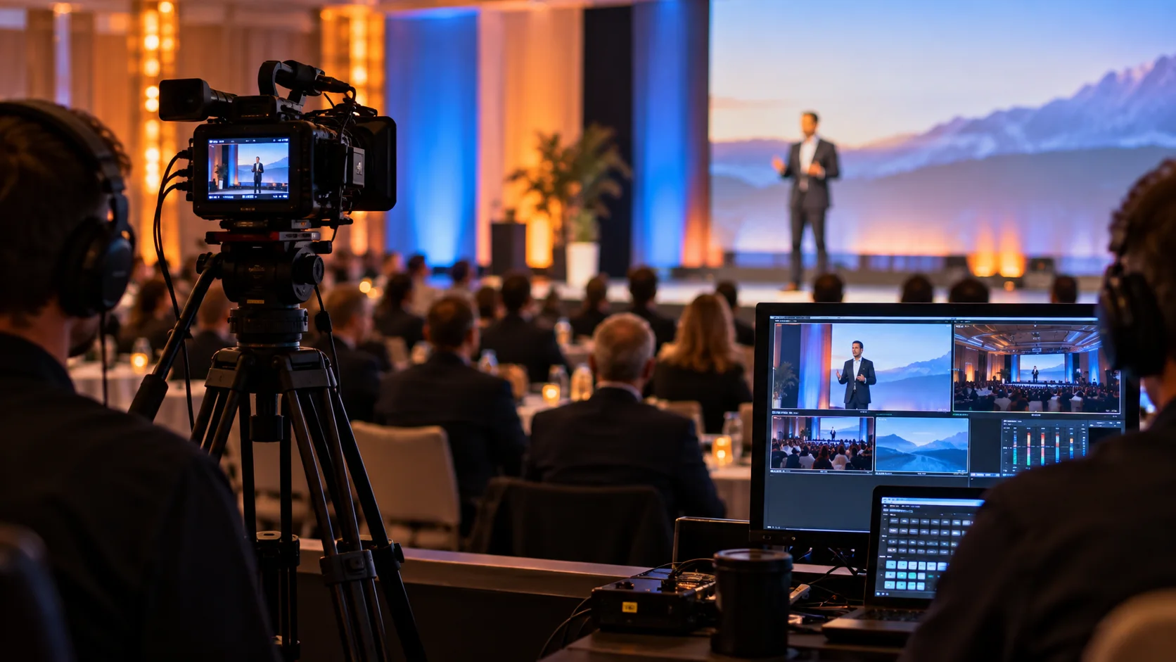 Professional webcast and live event broadcast setup