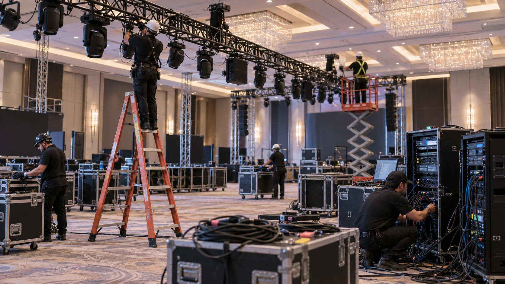 Technical event setup and AV production