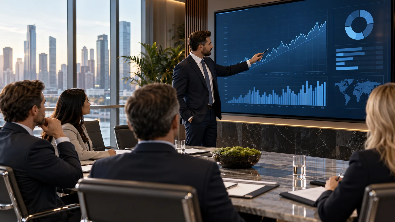 Corporate strategy presentation and enterprise meeting